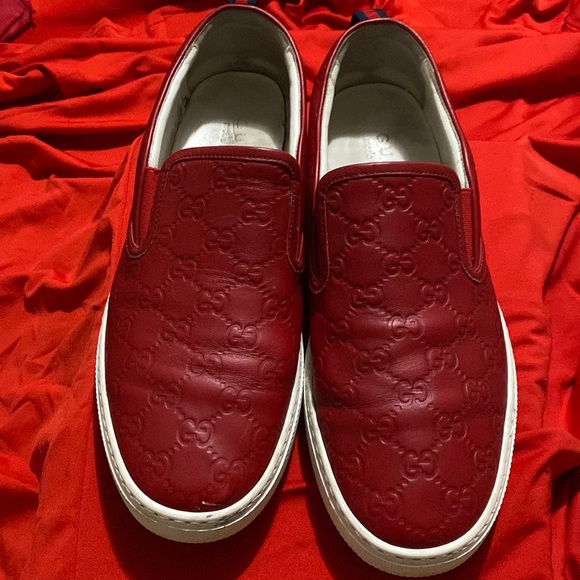 AUTHENTIC GUCCI MEN DUBLIN GG EMBOSSED SLIP ON SNEAKERS